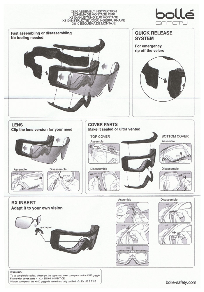 BOLLE GOGGLE X810 CLEAR/DESERT