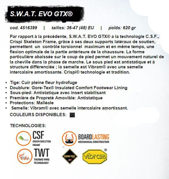 CRISPI SWAT EVO GTX NOIR T36