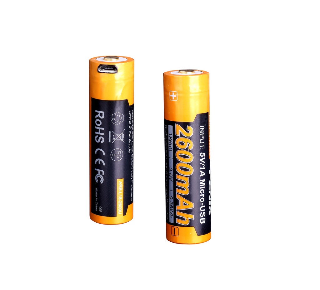 FENIX BATTERIE 18650 2600 mAh USB