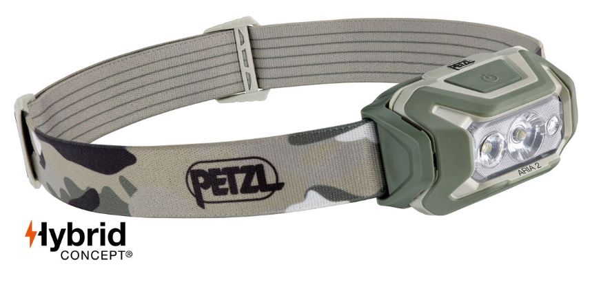 PETZL LAMPE ARIA 2 RGB (Hybrid) CAMO 450 Lu