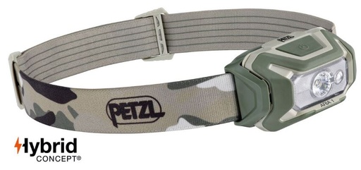 [ZE069BA01] PETZL LAMPE ARIA 1 RGB (Hybrid) CAMO 350 Lu